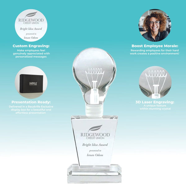 Bright Ideas Crystal Trophy