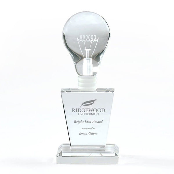 Bright Ideas Crystal Trophy